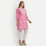 Mastanni Chikankari Pink Khadi Kurta - Image 2