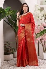 Red Banarasi Silk Saree
