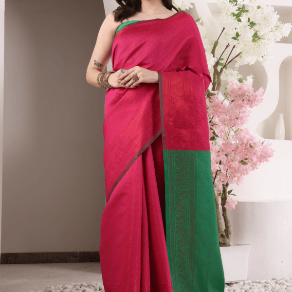 Pink Banarasi Silk Saree