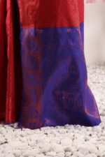 Red Banarasi Silk Saree - Luxurious Katan Silk Saree with Golden Zari Work and Matching Blouse Piece - Image 7