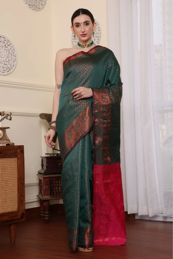 Green Banarasi Silk Saree