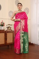 Pink Banarasi Silk Saree