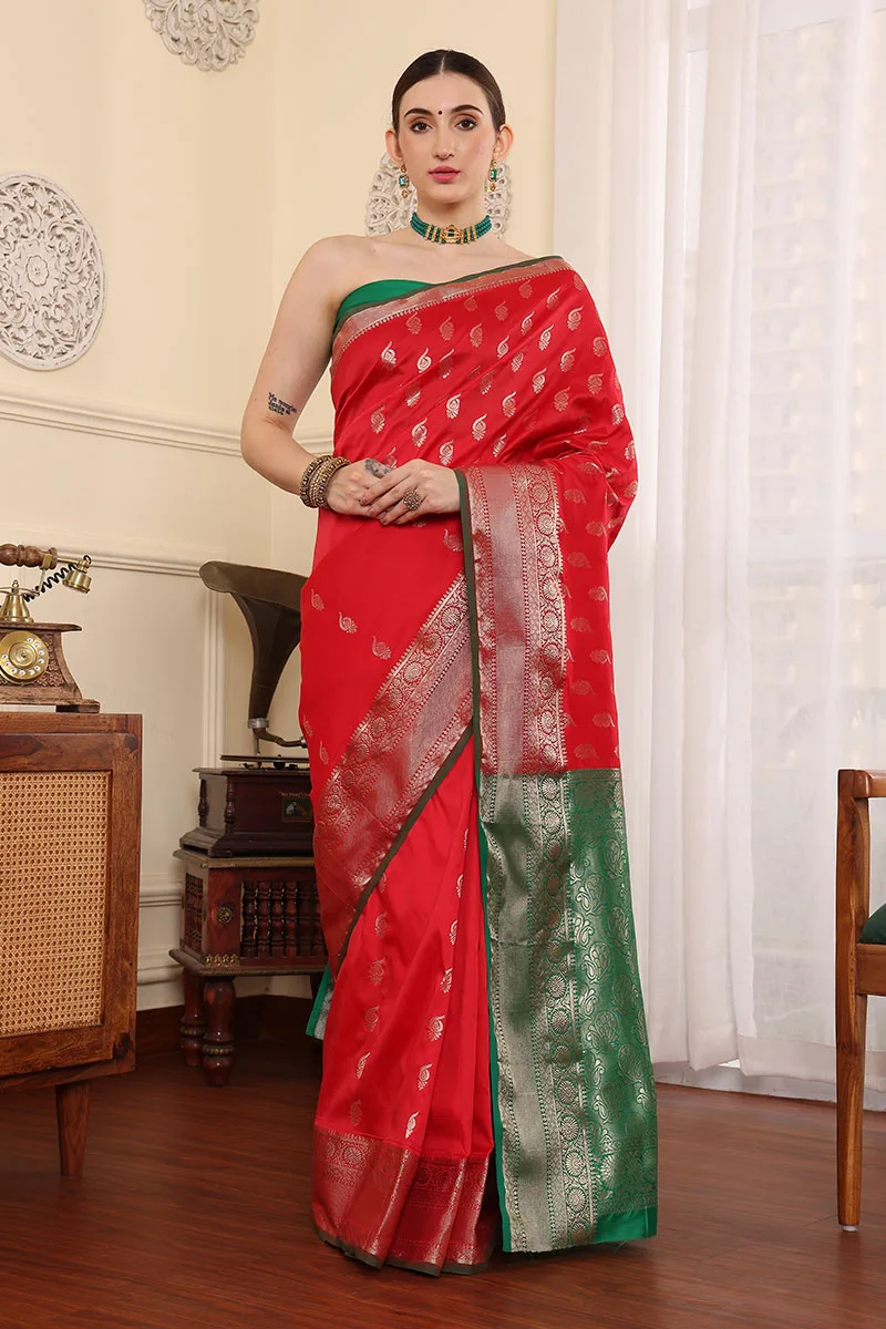 Red Banarasi Silk Saree